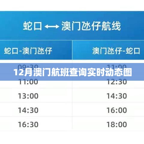 澳门航班实时动态查询图（十二月版）