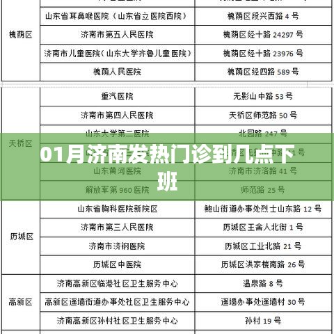 济南一月发热门诊下班时间