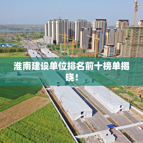 淮南建设单位排名前十榜单揭晓！