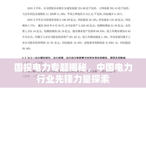 国投电力专题揭秘，中国电力行业先锋力量探索