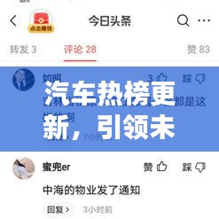 汽车热榜更新，引领未来趋势与热点揭秘