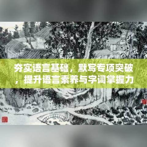 夯实语言基础，默写专项突破，提升语言素养与字词掌握力
