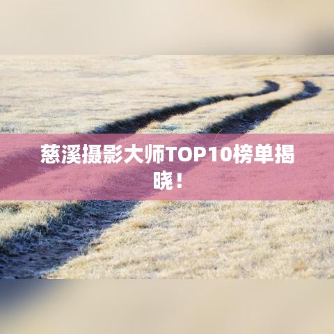 慈溪摄影大师TOP10榜单揭晓！