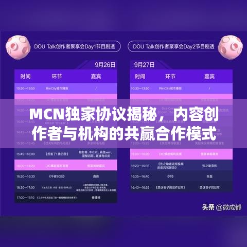 MCN独家协议揭秘，内容创作者与机构的共赢合作模式