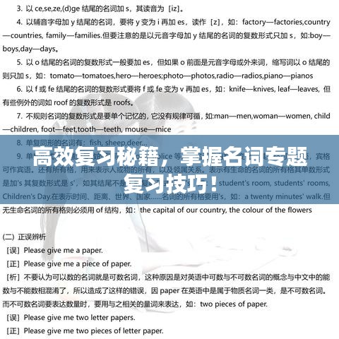 高效复习秘籍，掌握名词专题复习技巧！